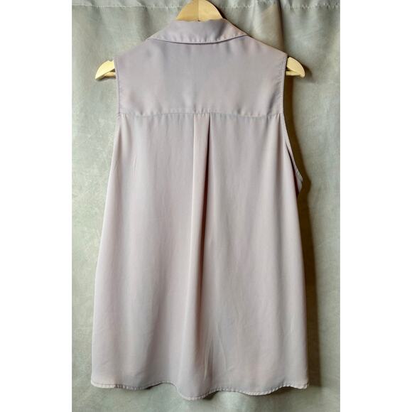 Express Sleeveless Flowy Collared Top With Front Zipper Size XL - Picture 4 of 6